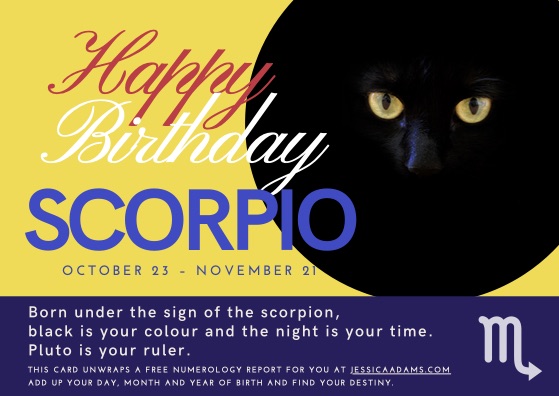Scorpio Astrology Birthday Card 1 - Astrology Birthday Cards Collection
